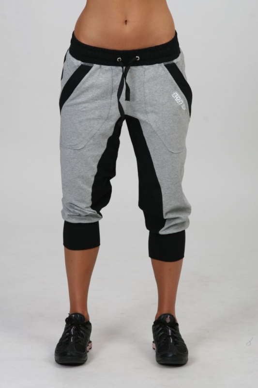 NDN - Dámske 3/4 pudlové nohavice APRYL X012 (sivo-čierna)