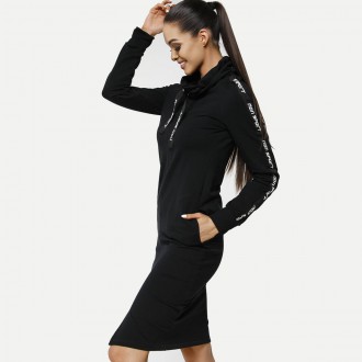 NDN - Športové mikinové šaty SANTAL X053 (čierna)