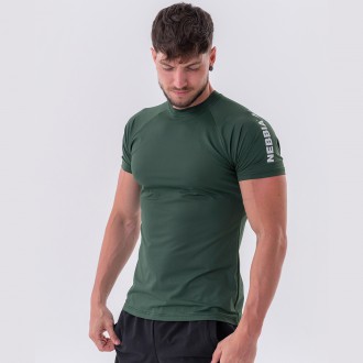 NEBBIA - Športové tričko pánske 326 (dark green)