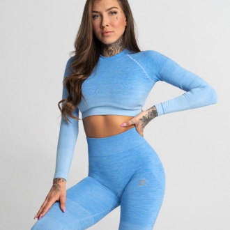 Gym Glamour - Crop Top BLUE OMBRE (SS20-GG2350)