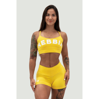 NEBBIA - Šortky s vysokým pásom GYM HERO 582 (yellow)