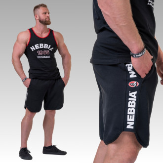 NEBBIA - Pánske fitness šortky s logom Mr. Olympia 195 (black)