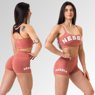 NEBBIA - Šortky s vysokým pásom GYM HERO 582 (old rose)