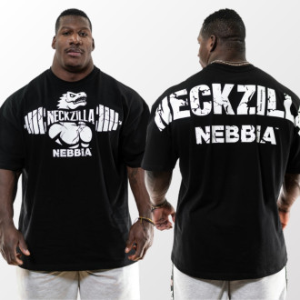 NEBBIA - Pánske oversized tričko NECKZILLA 968 (black)