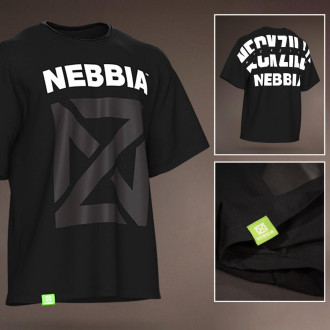 NEBBIA - Pánske oversized tričko NECKZILLA 965 (black)