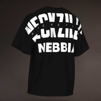 NEBBIA - Pánske oversized tričko NECKZILLA 965 (black)