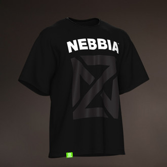 NEBBIA - Pánske oversized tričko NECKZILLA 965 (black)