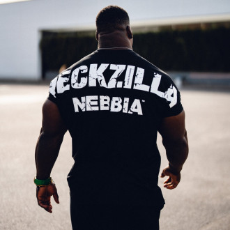 NEBBIA - Pánske oversized tričko NECKZILLA 968 (black)