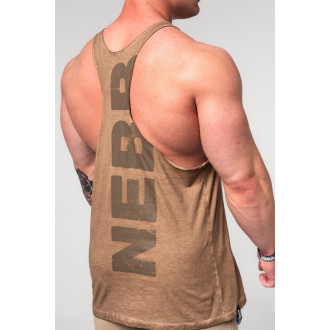 NEBBIA - Washed-OFF oversized tielko MAX OUT 359 (light brown)